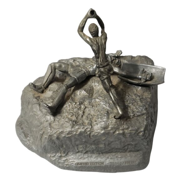 Yaacov Heller Limited Edition David & Goliath Sculpture Bible Verse Isaiah 54:17 - Picture 1 of 4